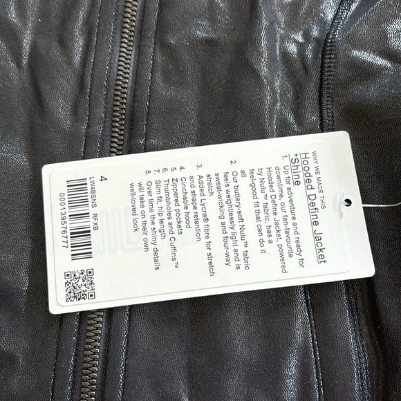 Lululemon hoodie define jacket shine size 4 NwT - Picture 4 of 4